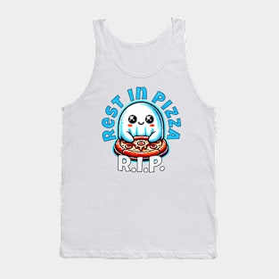 RIP Rest in Pizza - Cute Ghost with Pizza Tank Top